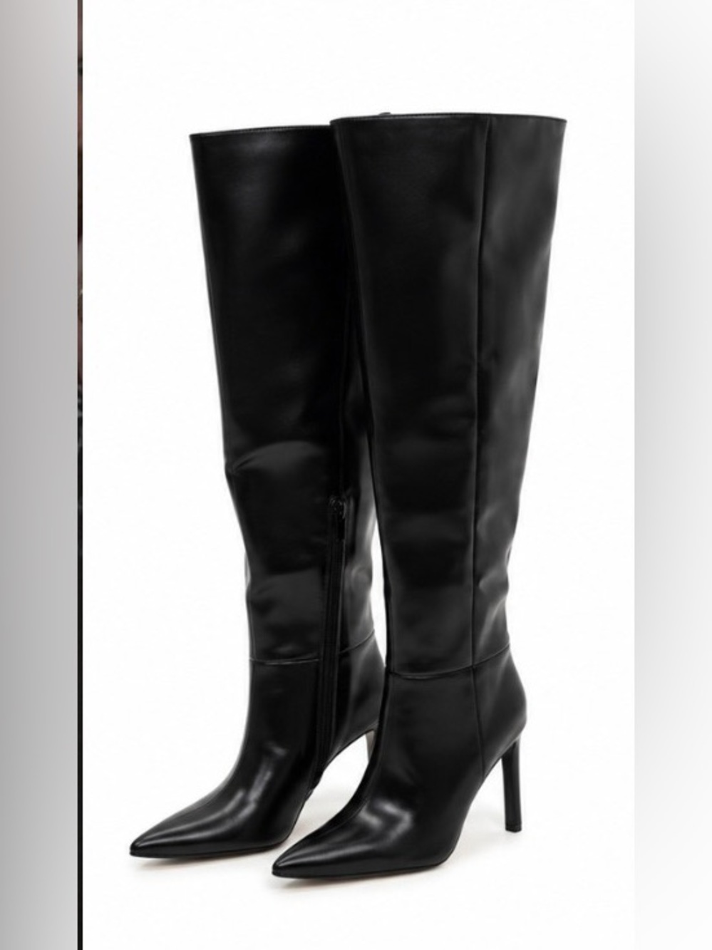 H&M NWT Black Over the Knee Pointed ToeStiletto Boots / Size 7 - Picture 4 of 6